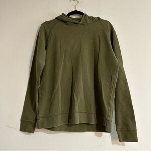Public Rec Waffle Knit Pullover Hoodie in Olive Green Size Medium Travel Casual